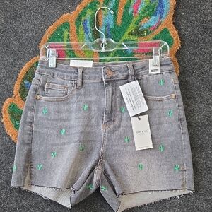 Judy Blue Grey Cactus Shorts